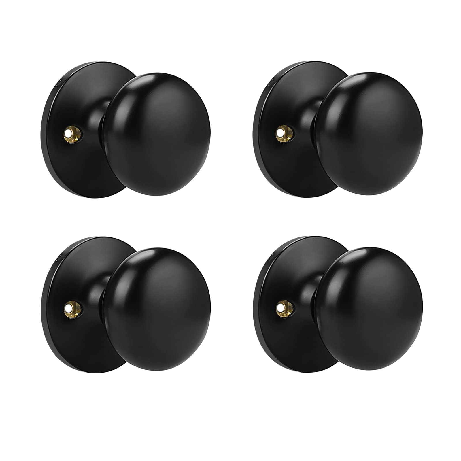 Probrico half dummy door knobs 4-pack in matte black finish for durable door pulls.