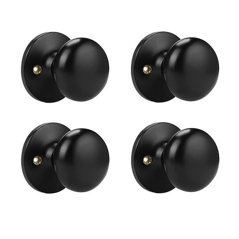 Probrico half dummy door knobs 4-pack in matte black finish for durable door pulls.