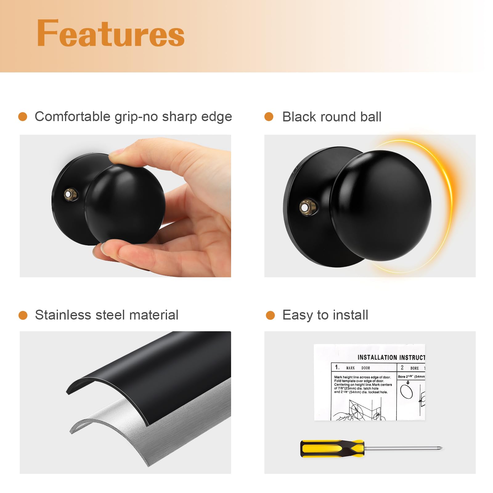 Package includes screws and installation instructions for quick setup.
