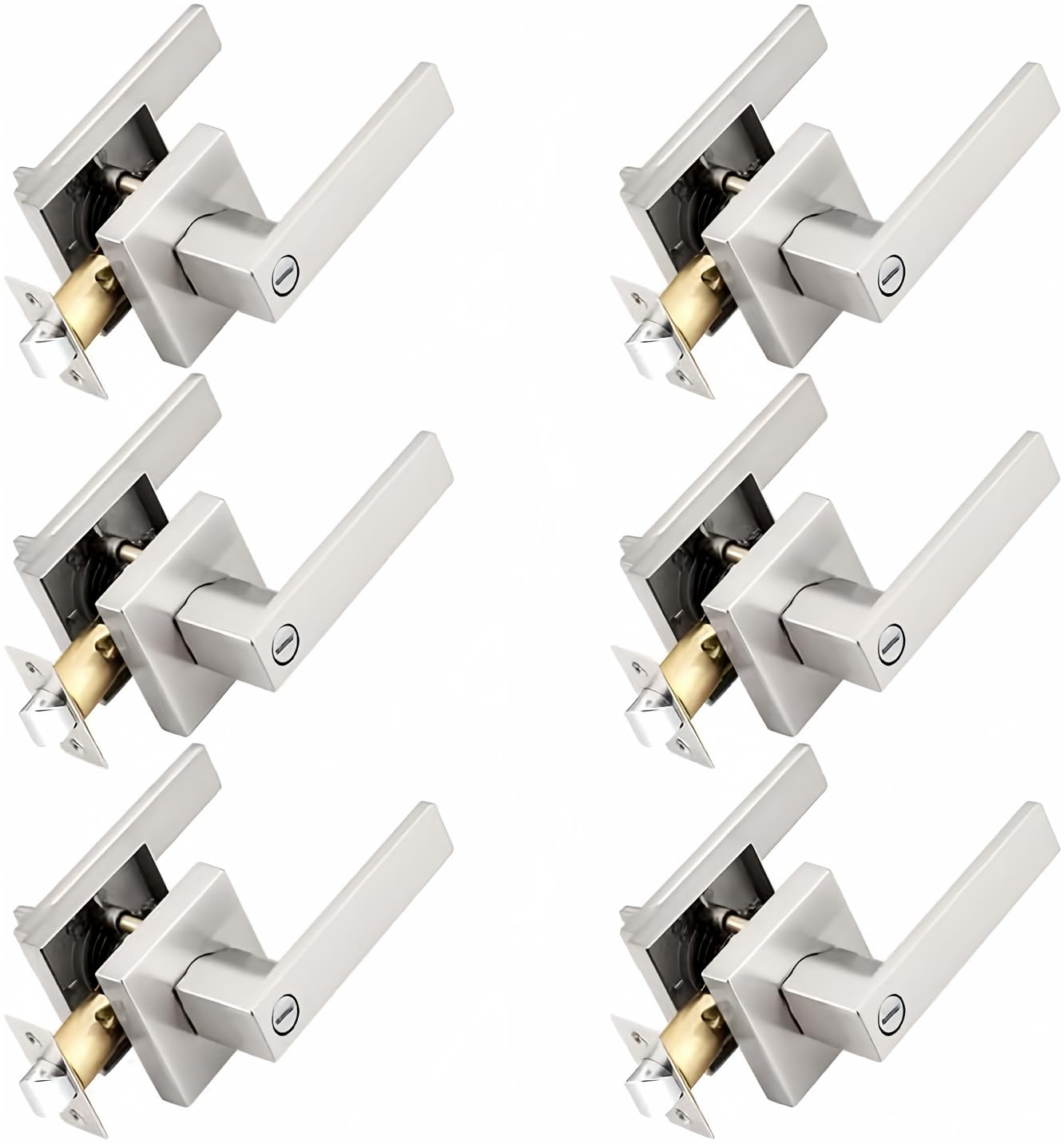 Probrico interior brushed nickel door handle for seamless privacy on interior doors