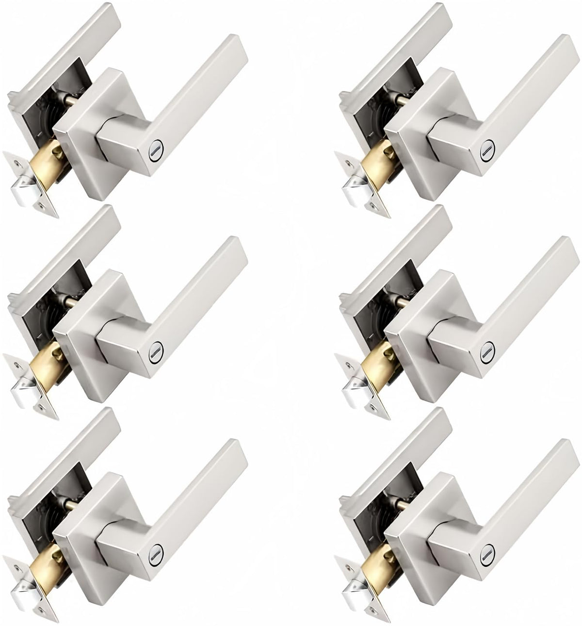 Probrico interior brushed nickel door handle for seamless privacy on interior doors