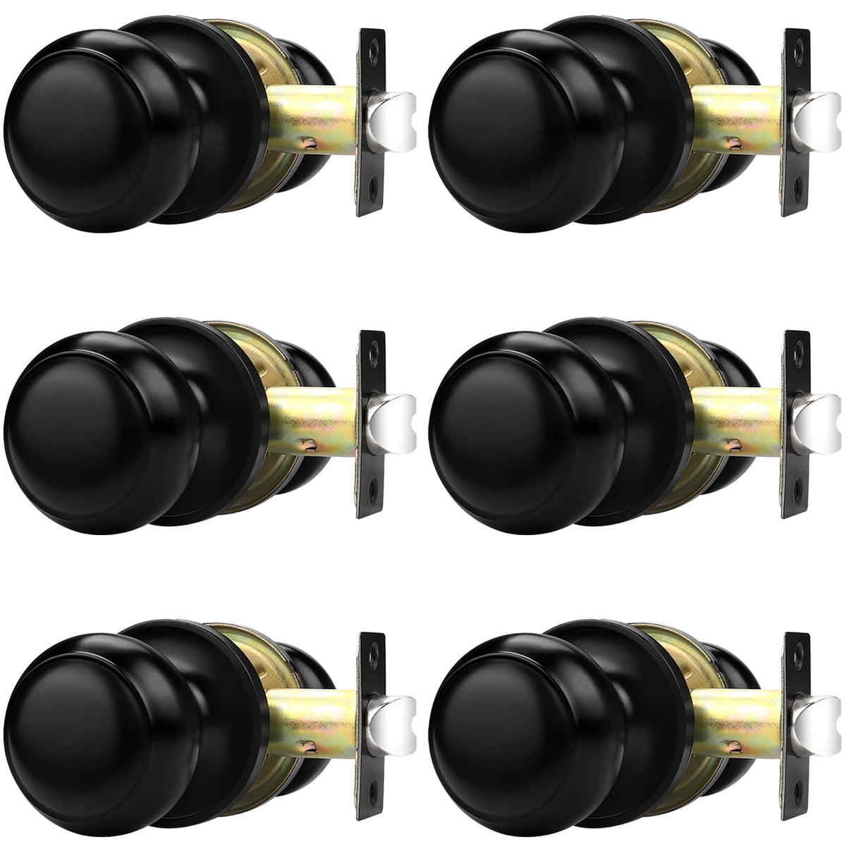 Probrico interior door knob in black ball design for hallway convenience.