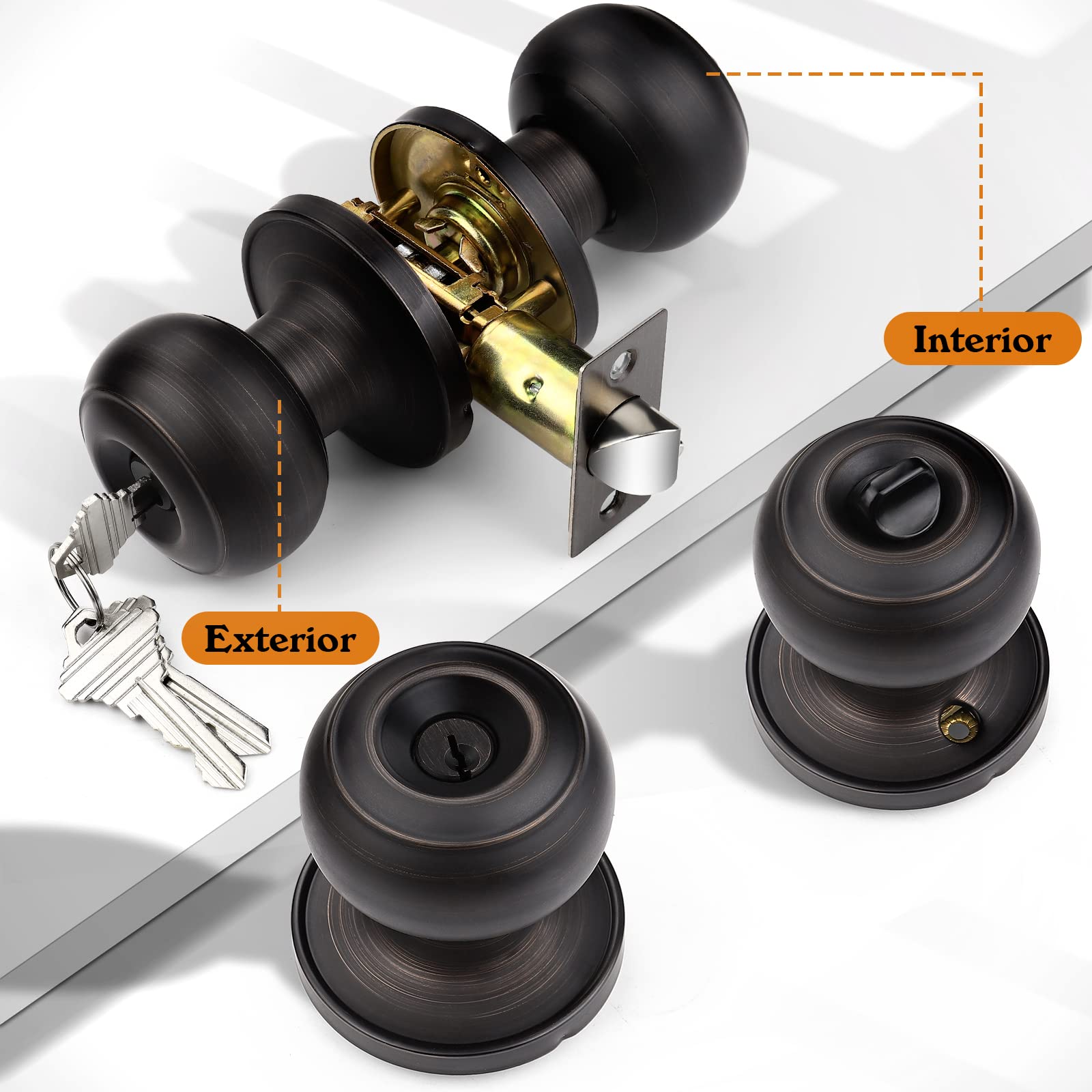 Probrico keyed-entry knob showing inside thumb turn lock