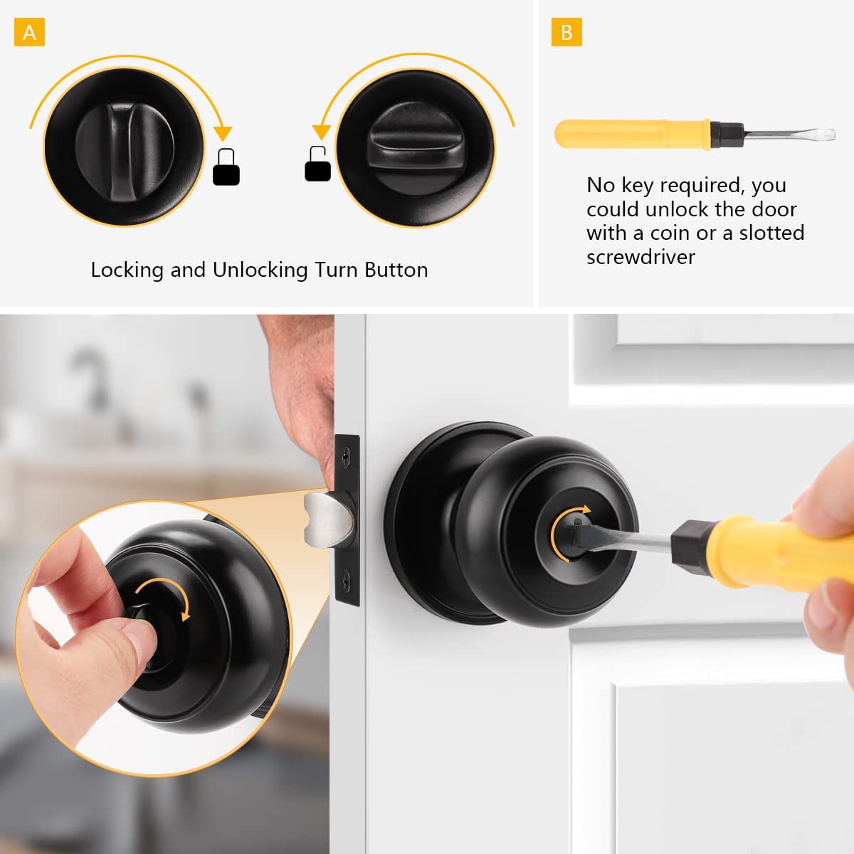 Probrico latch and strike plate packaged for quick, tool-free installation