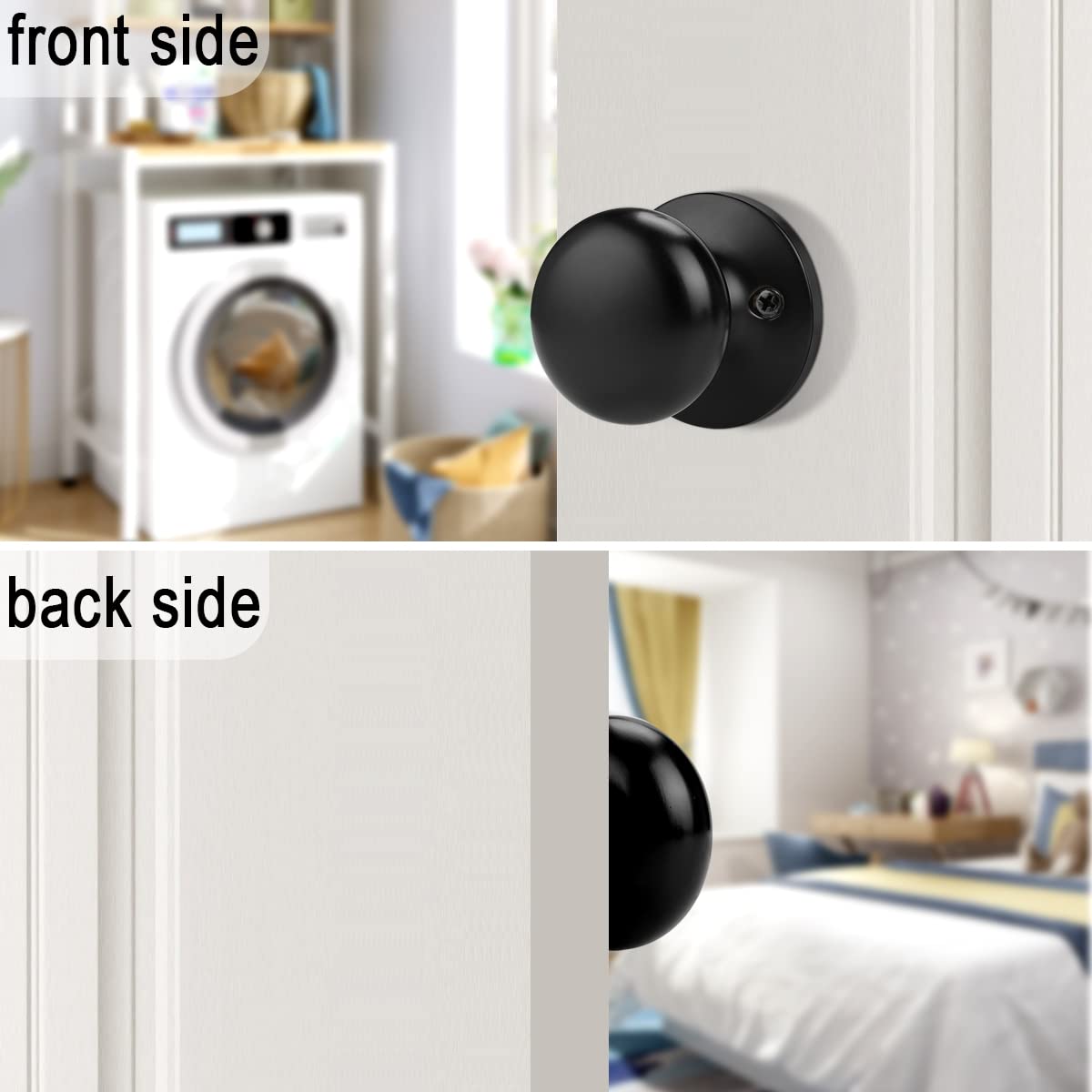 Left-right compatible Probrico knob set enabling easy door pulls.