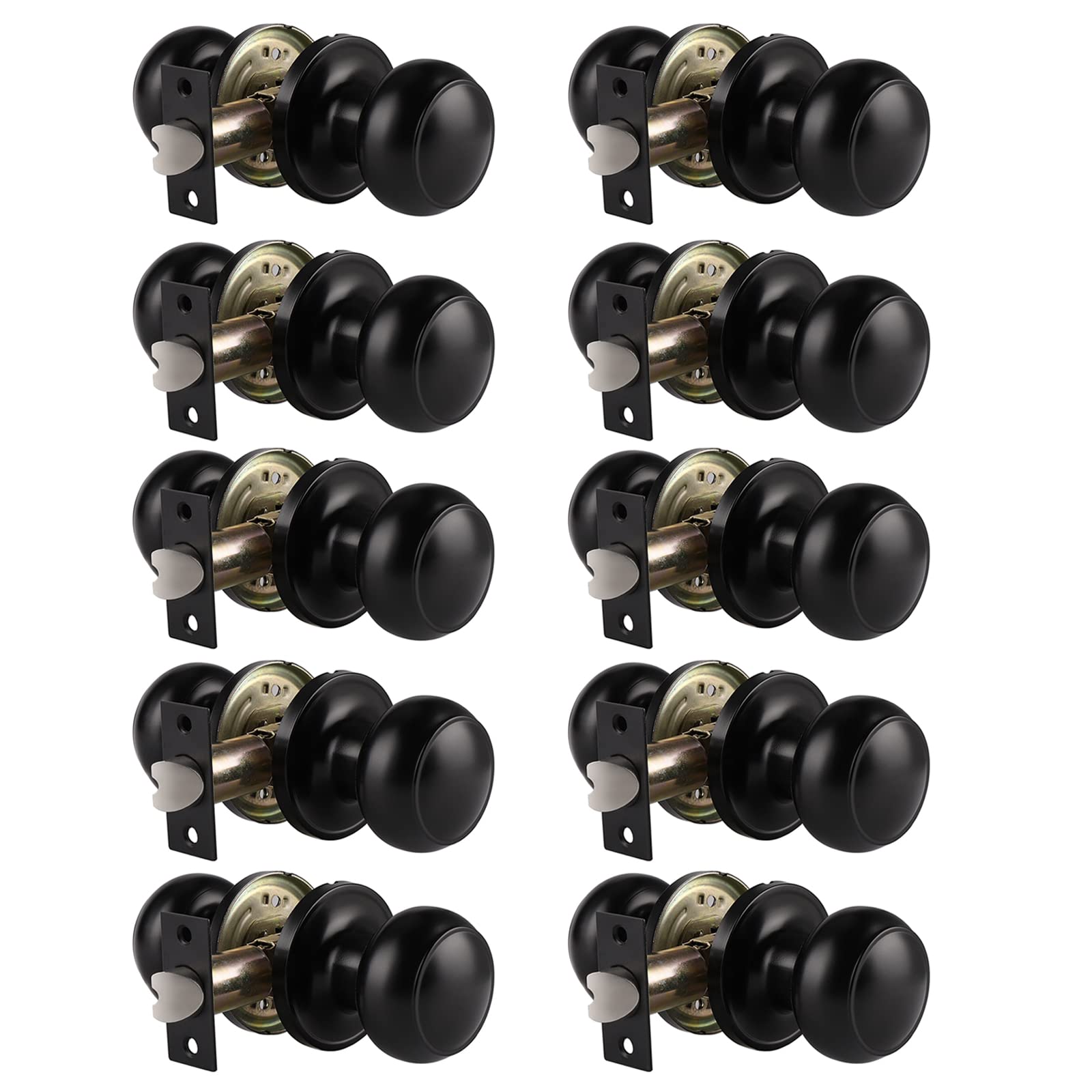 Probrico matte black door knob closeup highlighting colonial ball style for interior doors