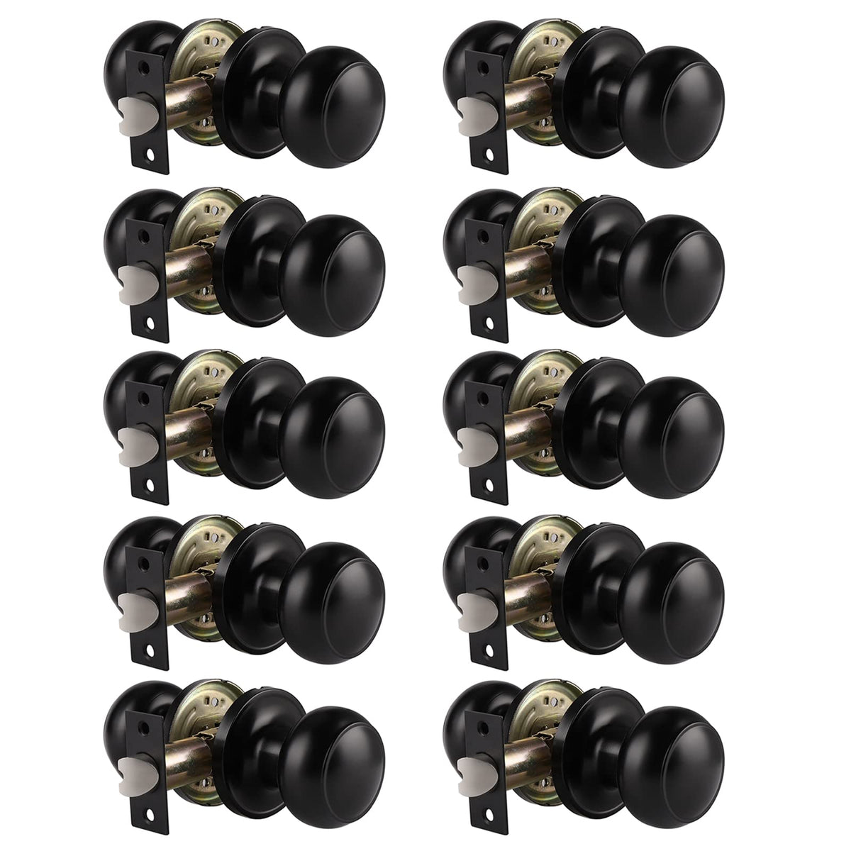 Probrico matte black door knob closeup highlighting colonial ball style for interior doors