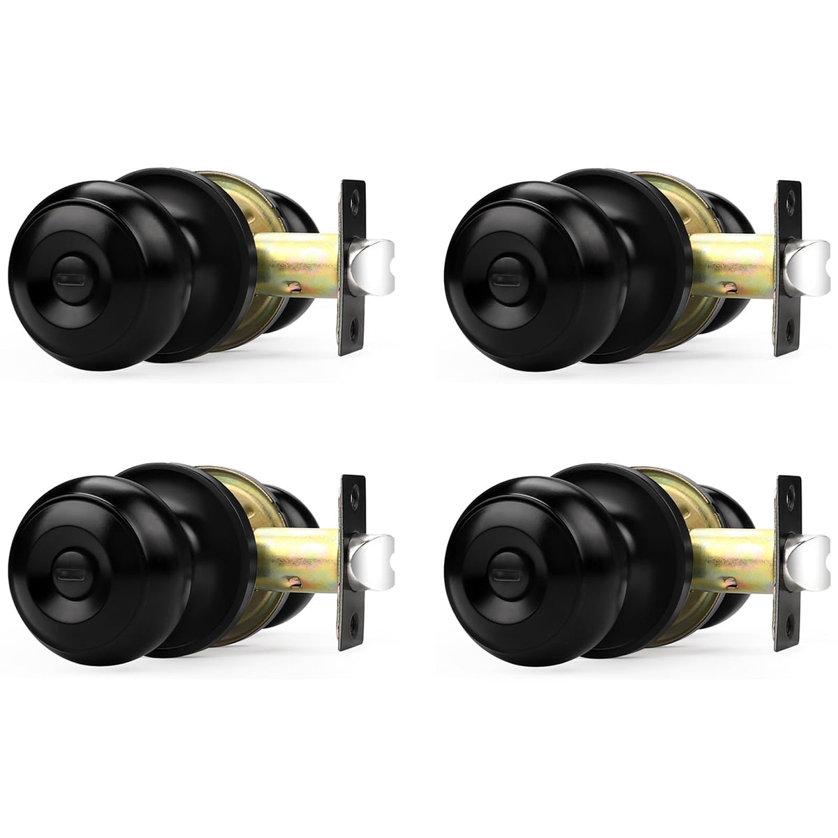 Probrico matte black door knob front view for bedrooms