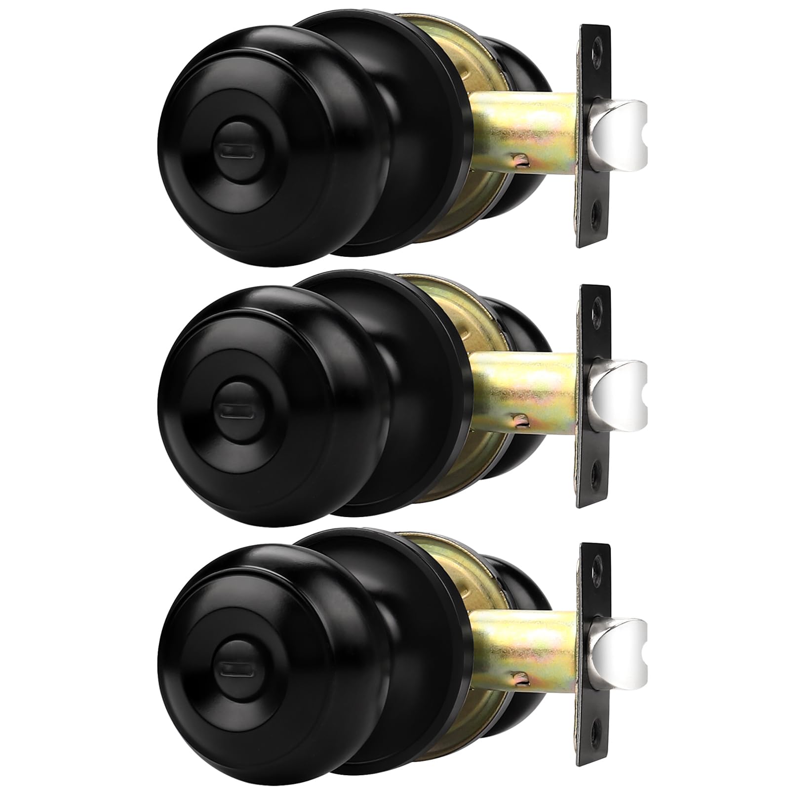 Probrico matte black door knob front view with anti-fingerprint finish