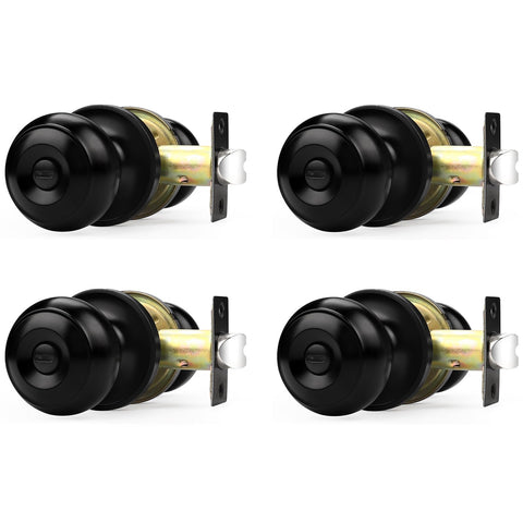 Probrico matte black door knob front view for bedrooms