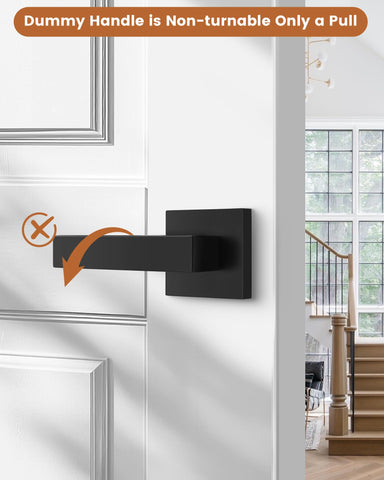 Probrico matte black dummy door handle for durable, rust-free use
