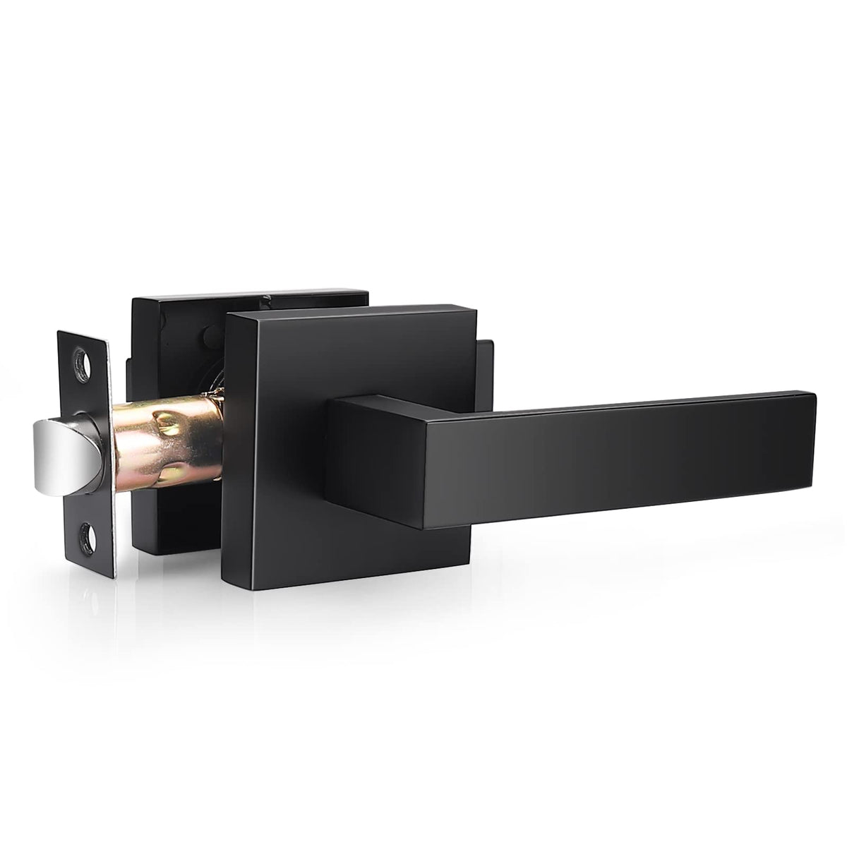 Probrico matte black passage lever on square form ideal for hall and closet doors