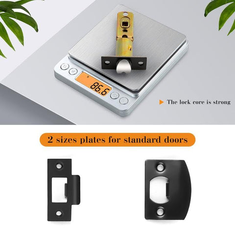 Close-up of Probrico matte black passage lever square handle for hallways