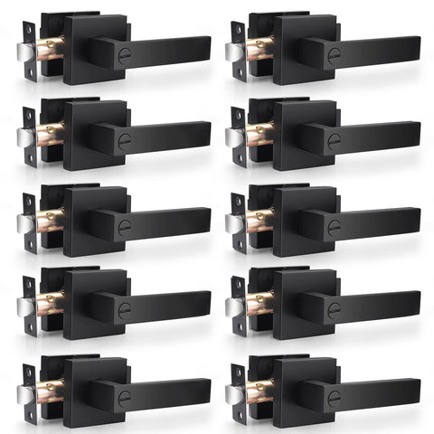 Probrico matte black privacy lever front view for modern interiors.