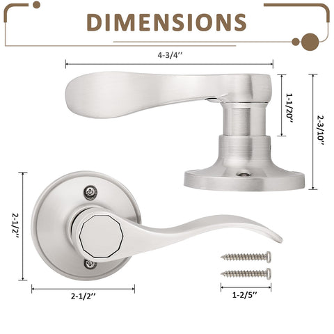 Probrico modern satin nickel dummy lever adds contemporary flair.
