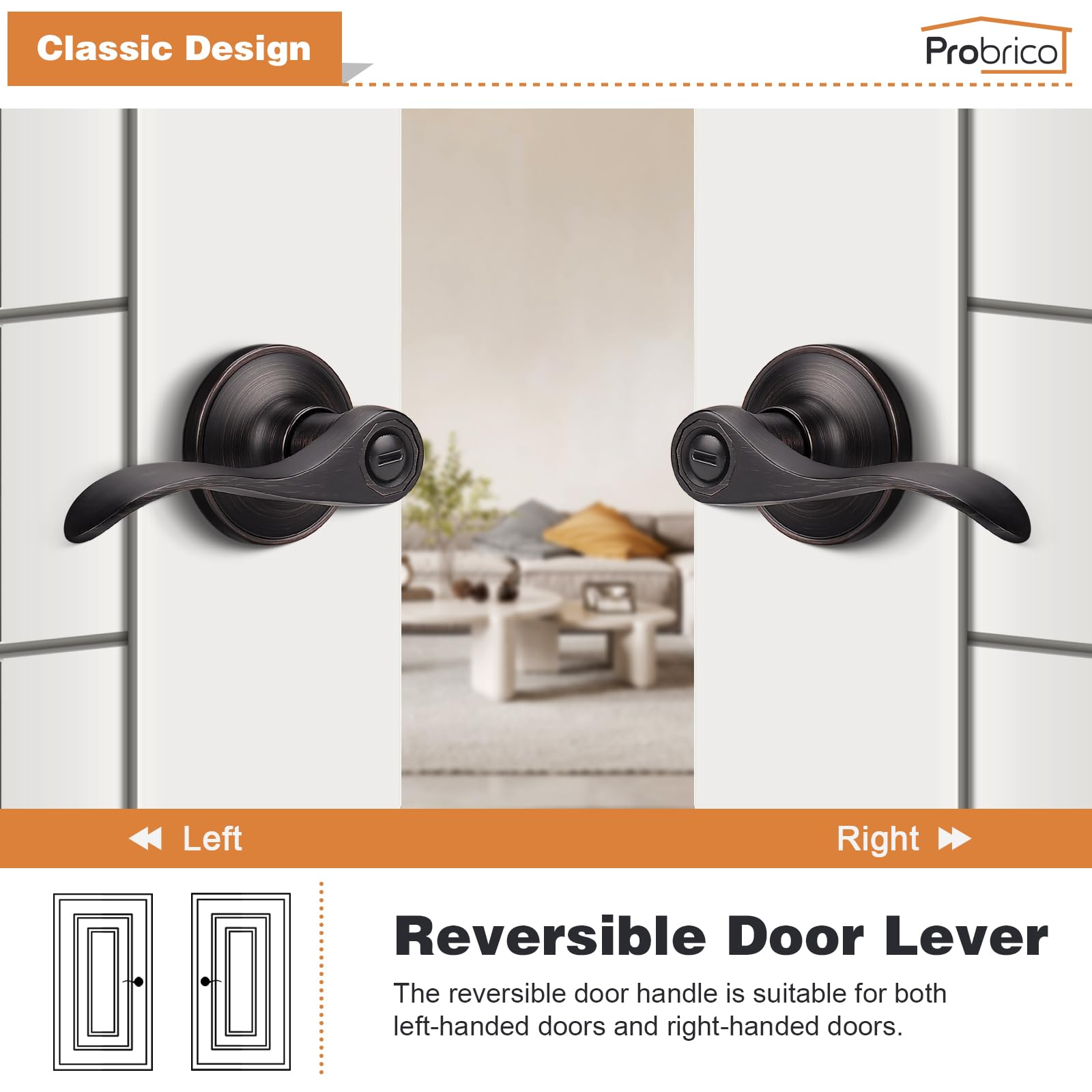 Probrico durable zinc alloy construction resists wear and corrosion.