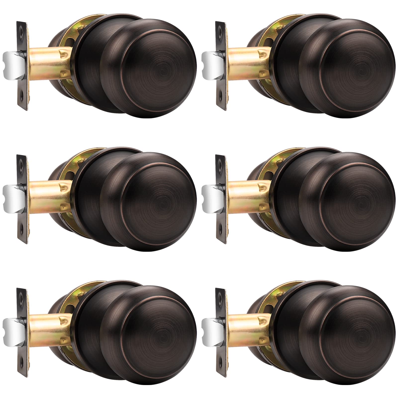 Probrico passage knob close-up in oil rubbed bronze finish for interior doors.