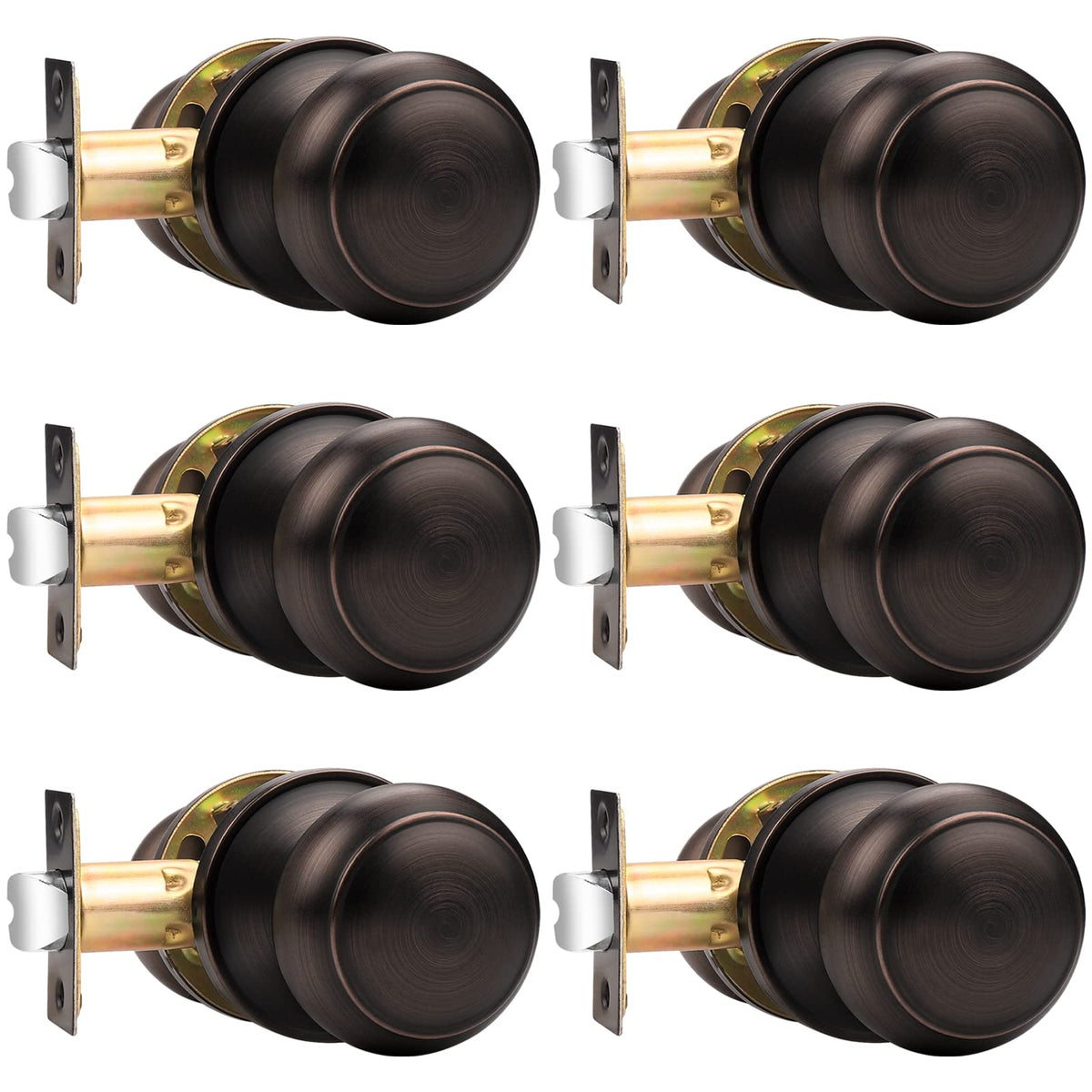 Probrico passage knob close-up in oil rubbed bronze finish for interior doors.