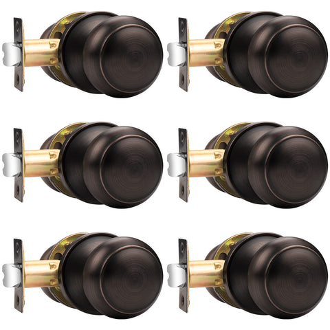 Probrico passage knob close-up in oil rubbed bronze finish for interior doors.
