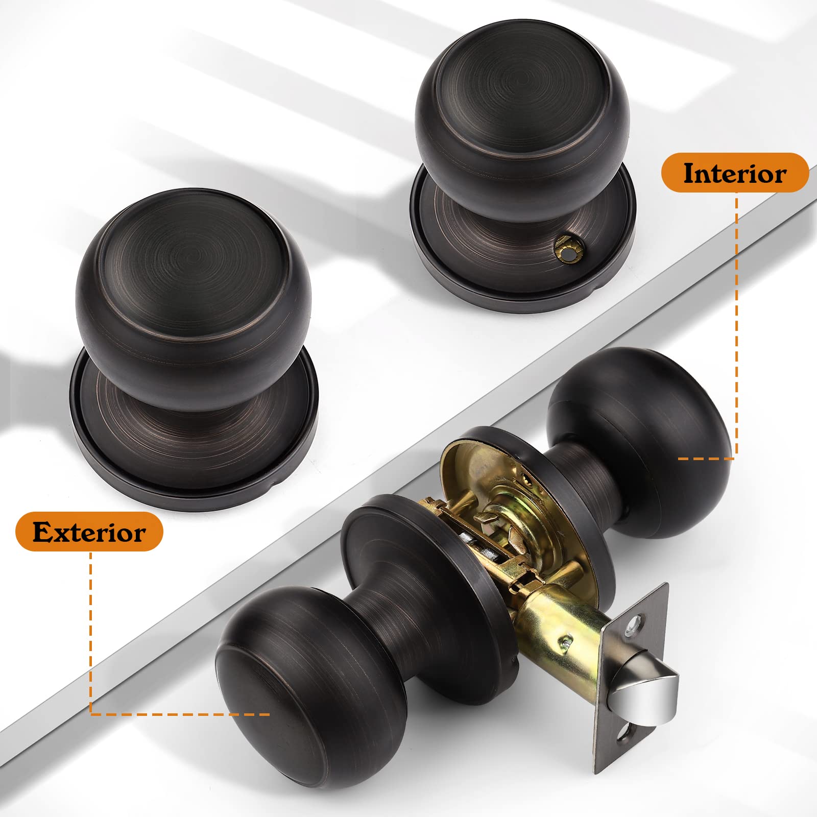 Probrico rose detail on round escutcheon for hall and closet doors.