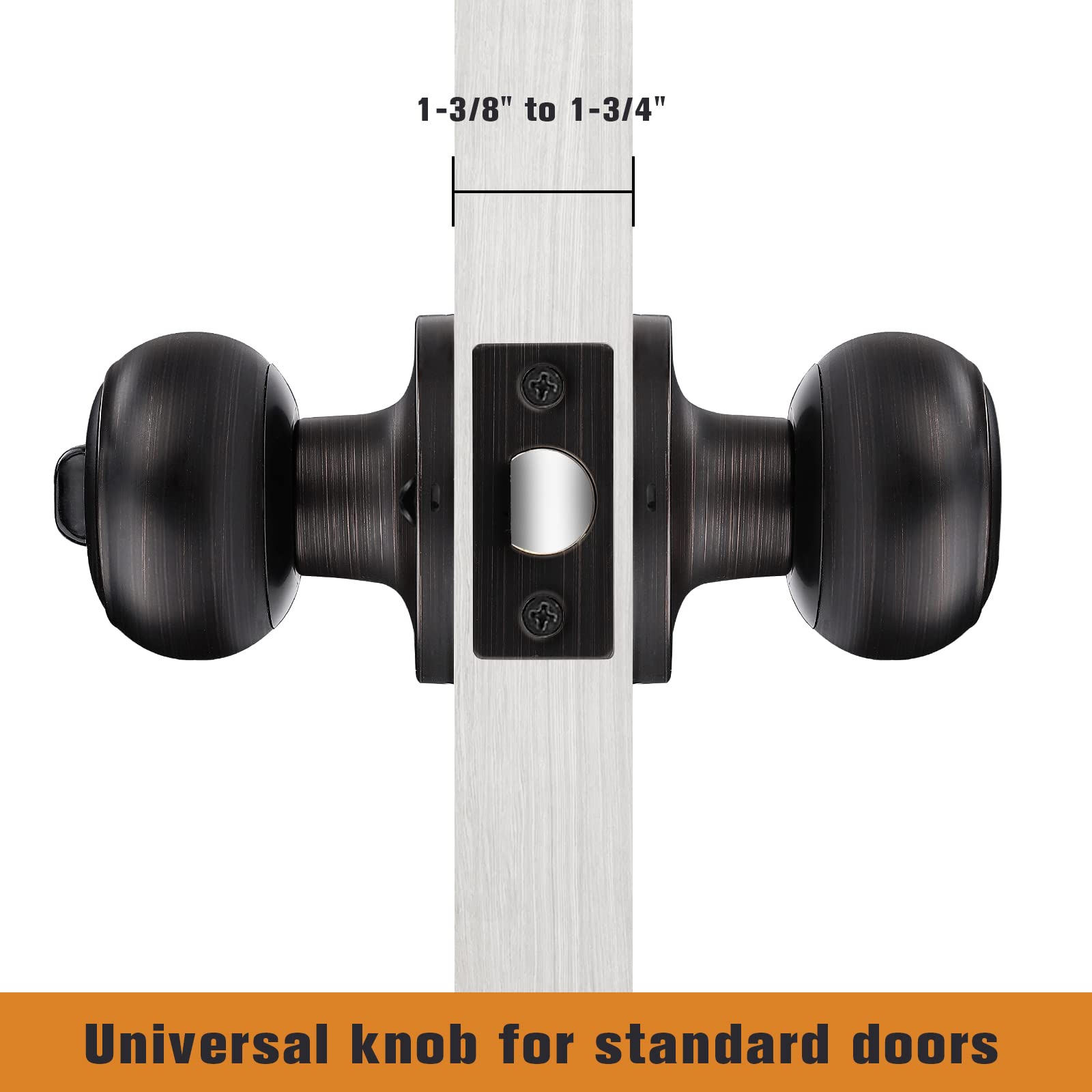 Probrico privacy bronze knob assembly pack with screws for easy install