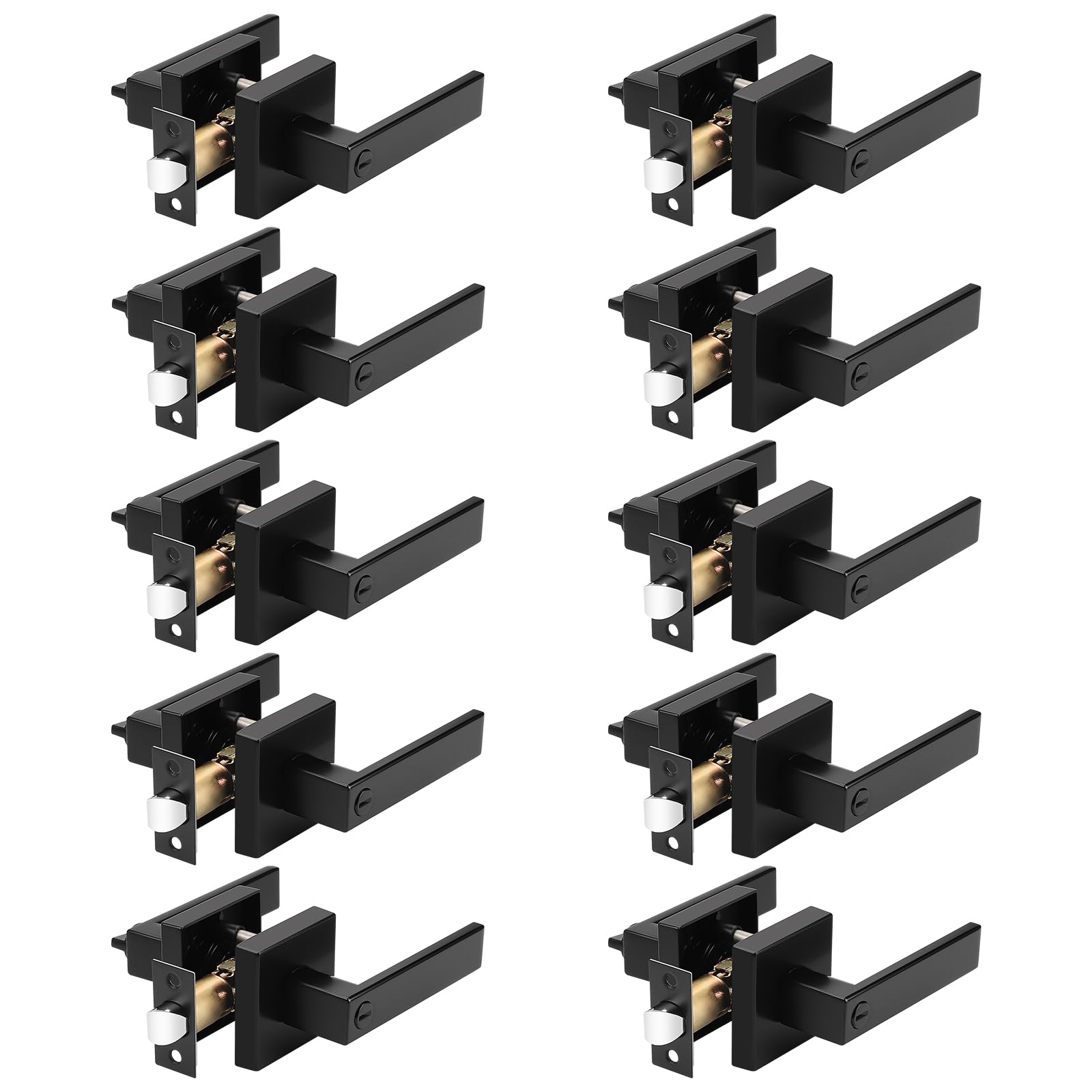 Probrico privacy door handle matte black finish for durable interior doors.