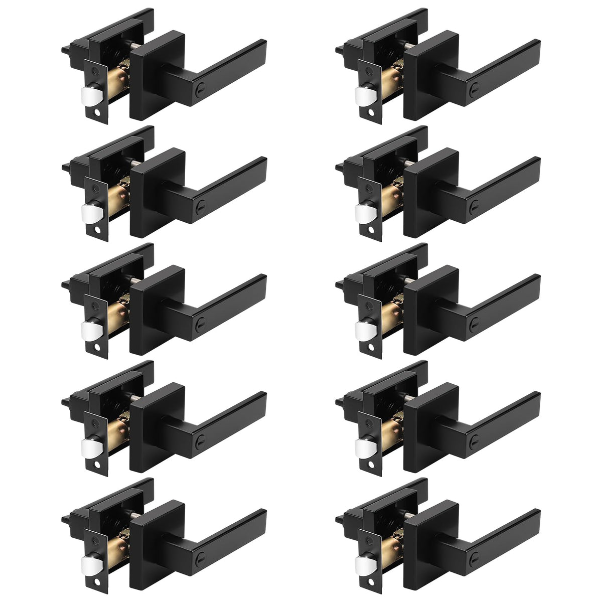 Probrico privacy door handle matte black finish for durable interior doors.