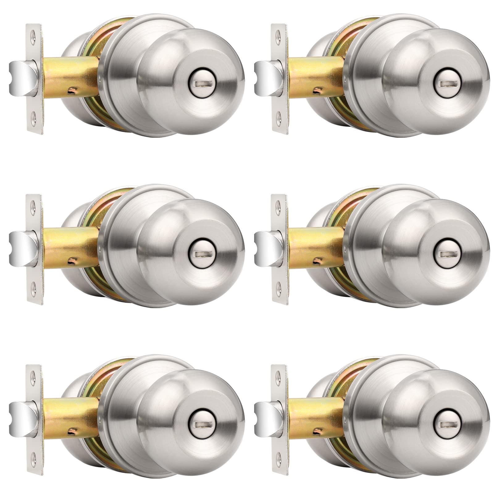 Probrico privacy door knob close-up in brushed nickel with reliable privacy control.