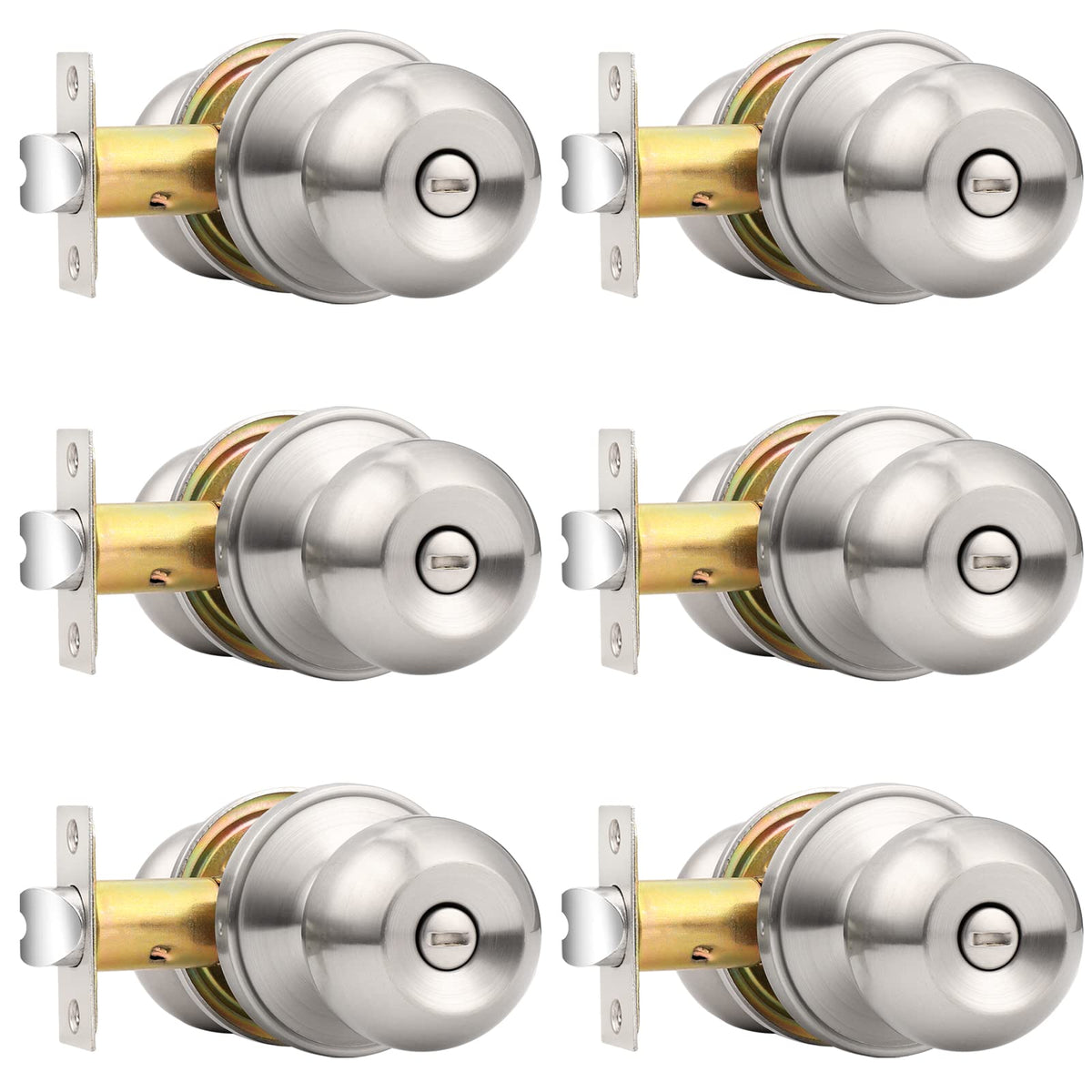 Probrico privacy door knob close-up in brushed nickel with reliable privacy control.