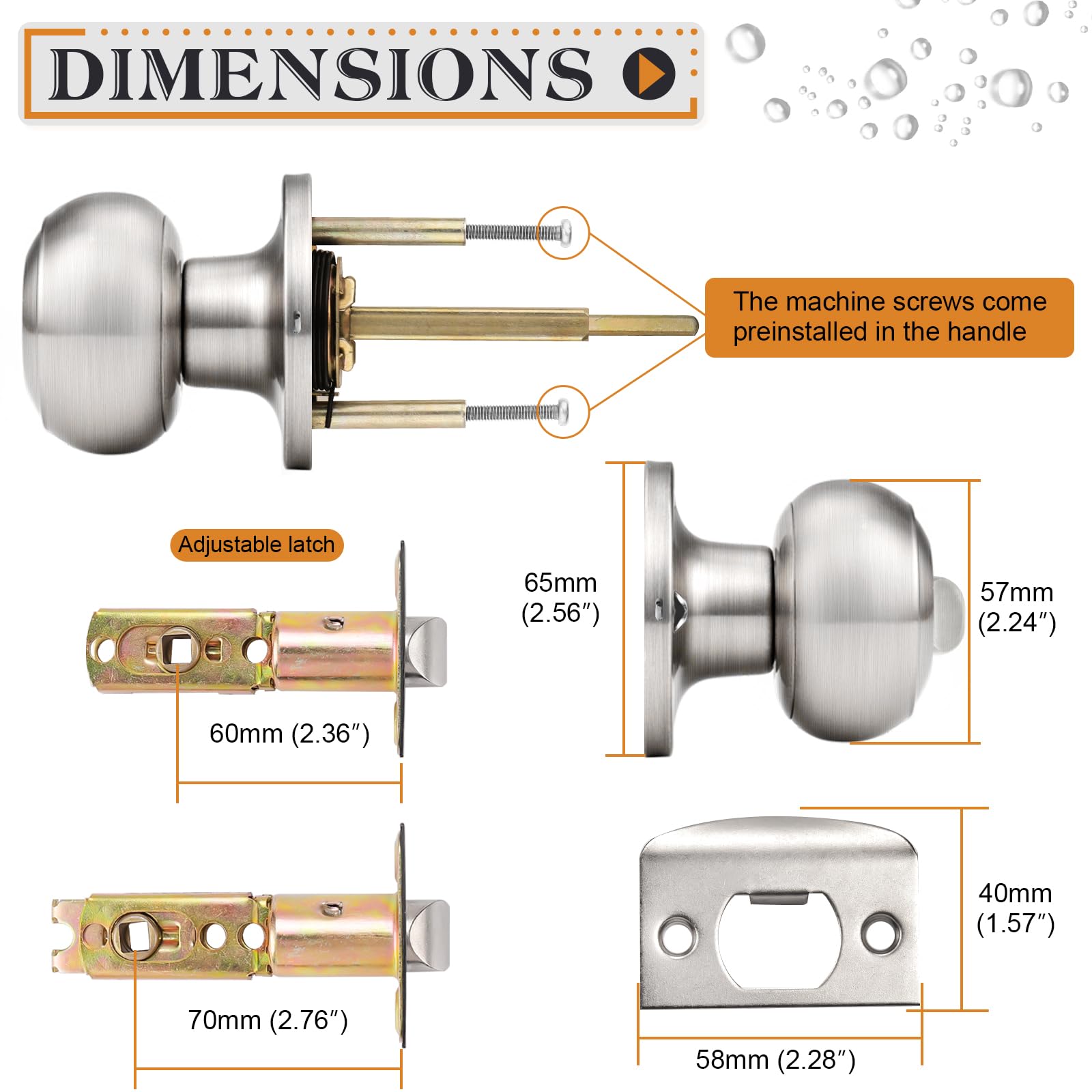 Probrico privacy knob inside view with thumb-turn lock option