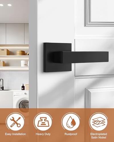 Probrico pull-only lever set in black provides quick, simple installation