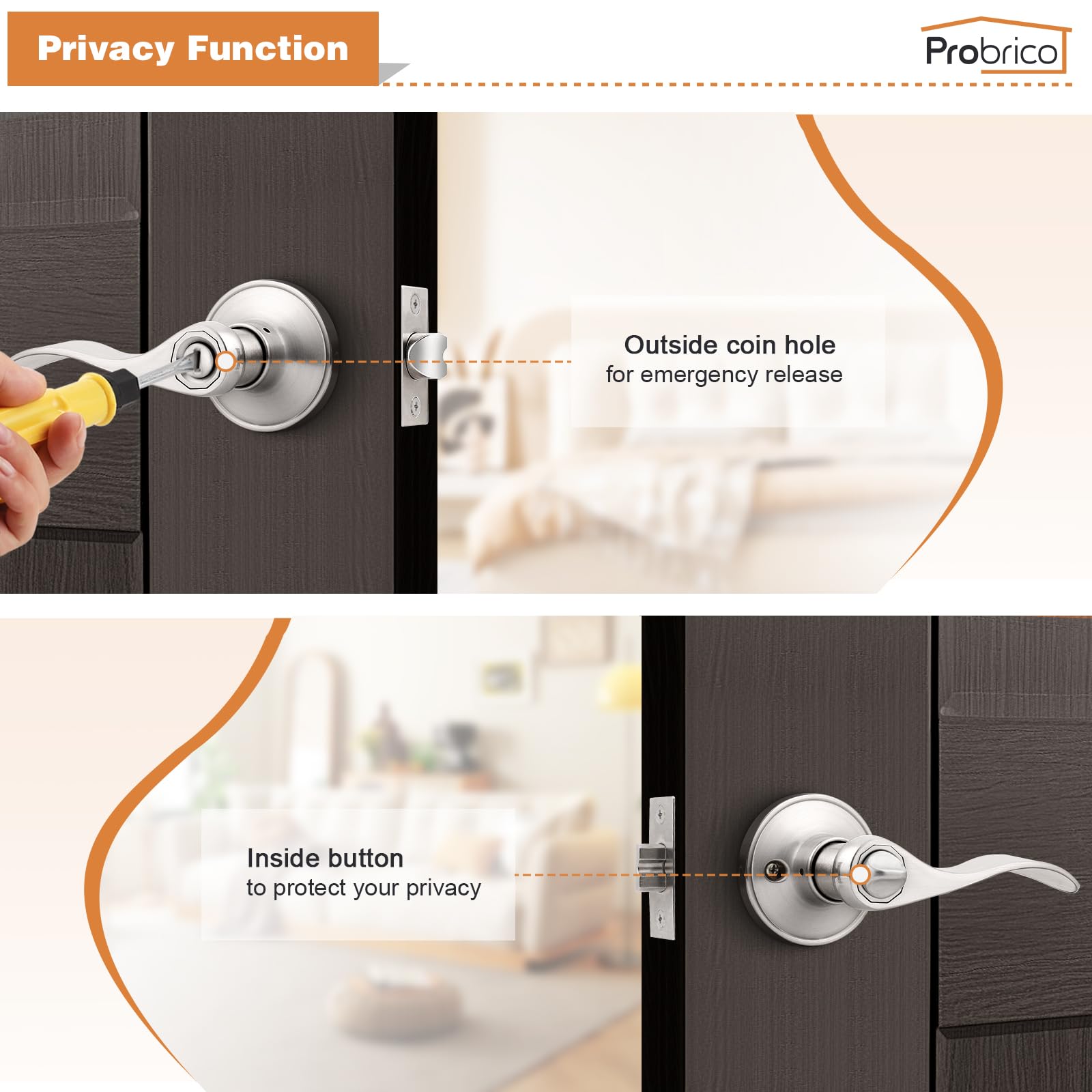 Probrico reversible lever for left or right handed doors.