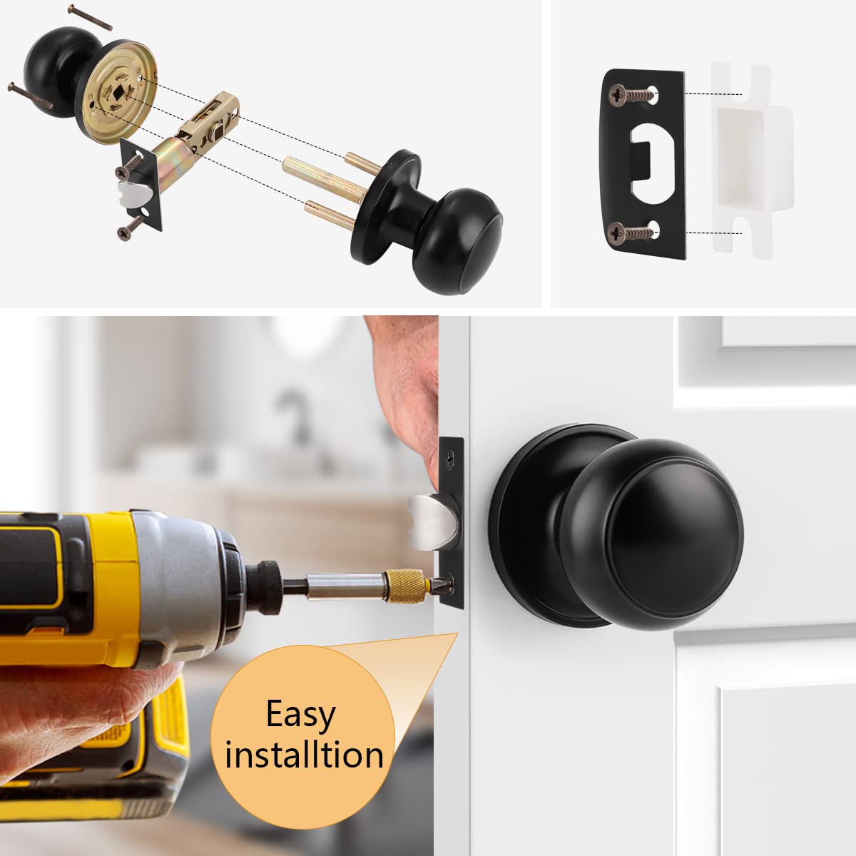 Reversible Probrico knobs fit both right and left handed doors