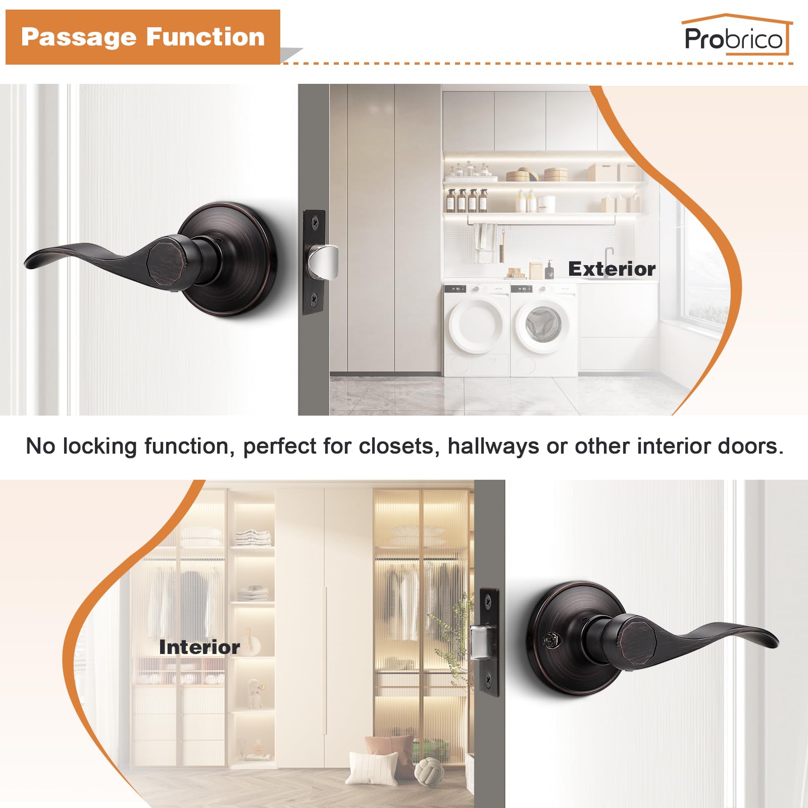 Probrico reversible lever for left or right handed doors