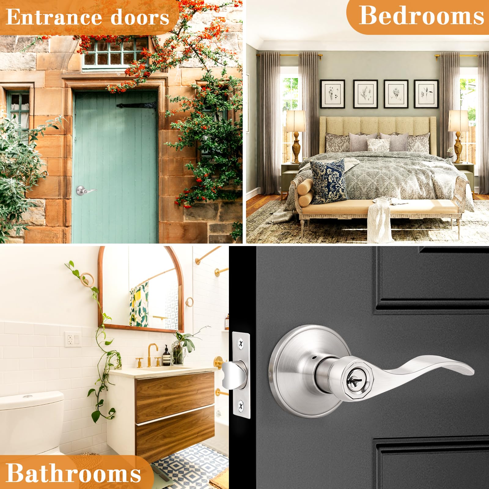 Probrico reversible lever on rose for both door orientations.