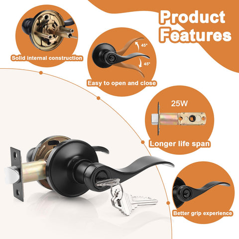 Reversible levers fit left or right handed doors for versatility.