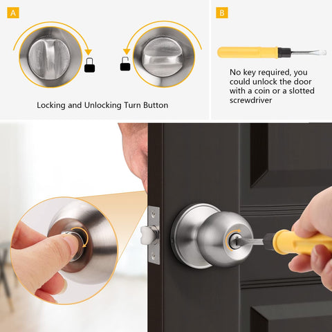 Probrico hardware demonstrates right and left-handed door compatibility.
