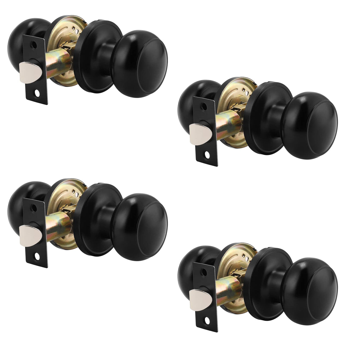 Probrico round passage knob in black for easy hallway access
