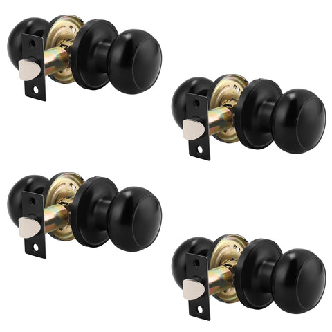 Probrico round passage knob in black for easy hallway access