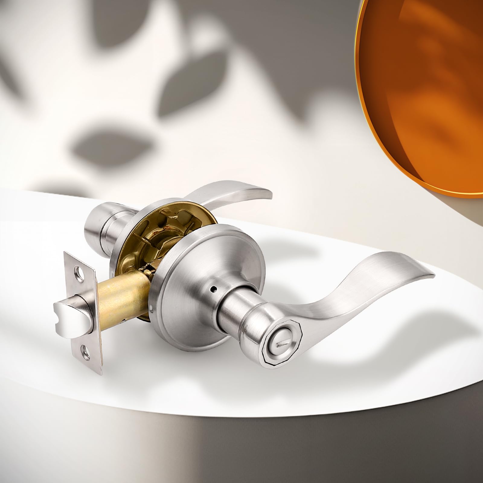 Probrico satin nickel lever close-up highlighting durable zinc alloy and finish.