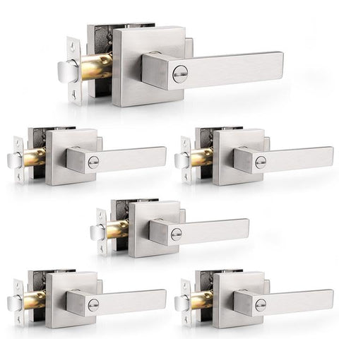 Probrico satin nickel square privacy lever packaging photo for quality look