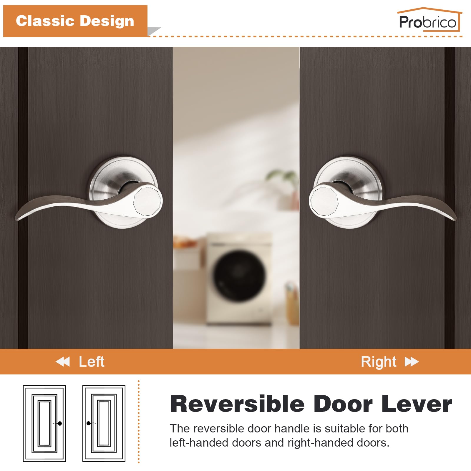 Dimensions and backset adjustability for versatile Probrico lever installation