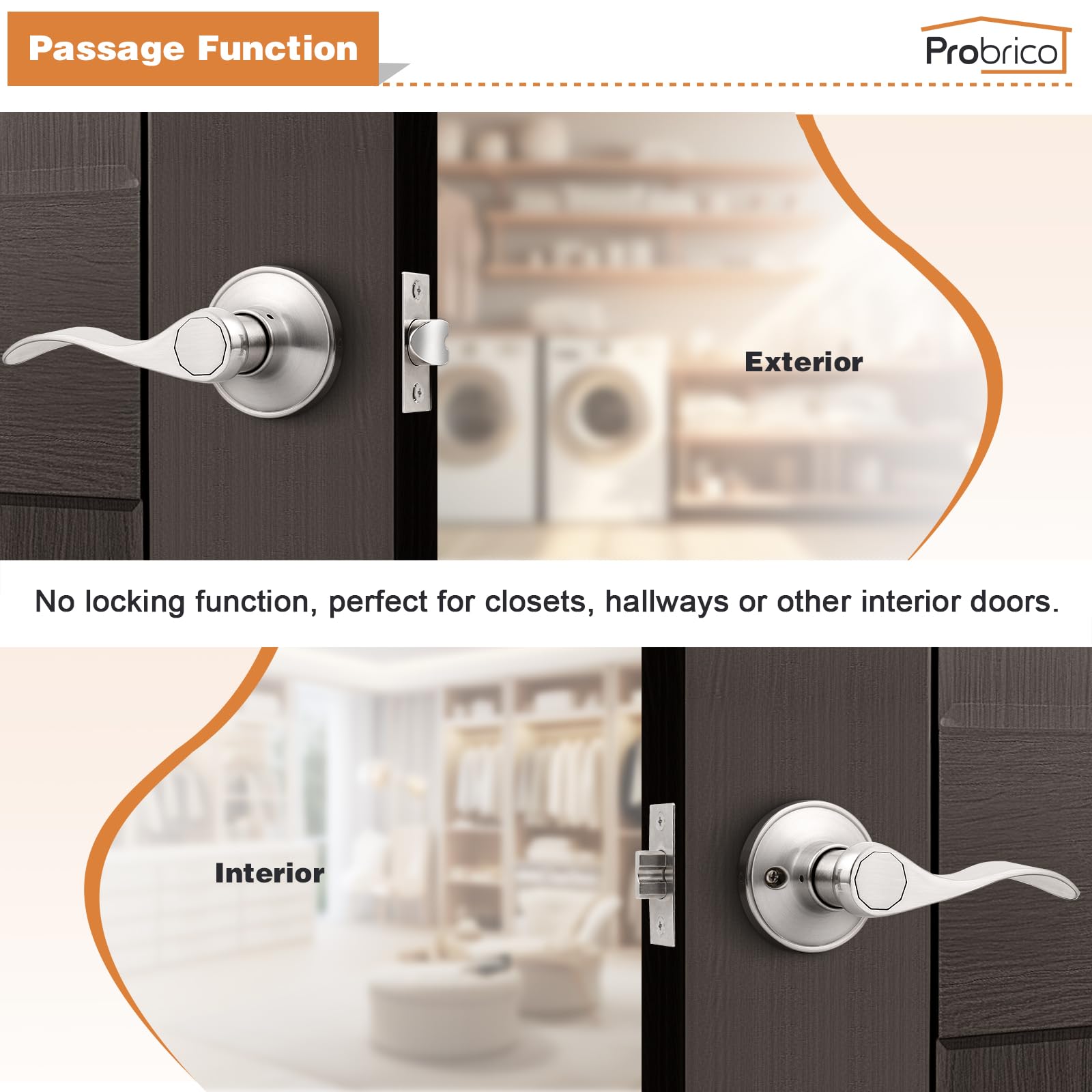 Reversible Probrico lever demonstrates left or right-handed installation