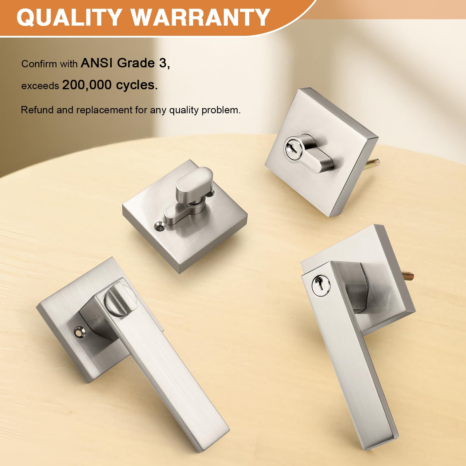 Probrico single-cylinder deadbolt outside key enables secure entry.