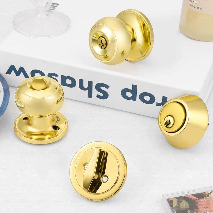 Probrico single-cylinder deadbolt showing outside key access