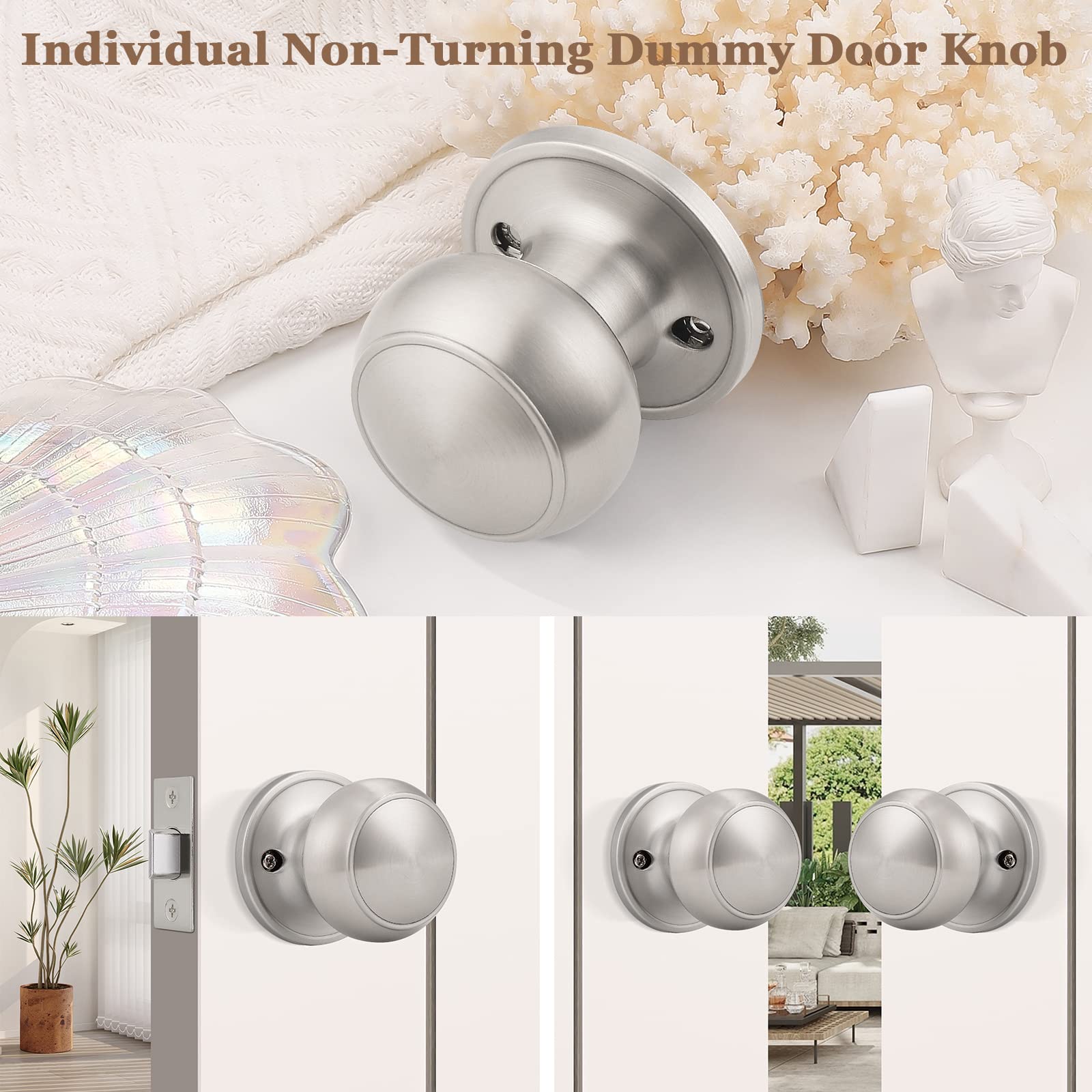 Probrico stainless steel interior knob with satin nickel finish for durability.