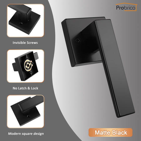 Probrico square dummy lever for single-side pull applications, quick on-the-door mounting.