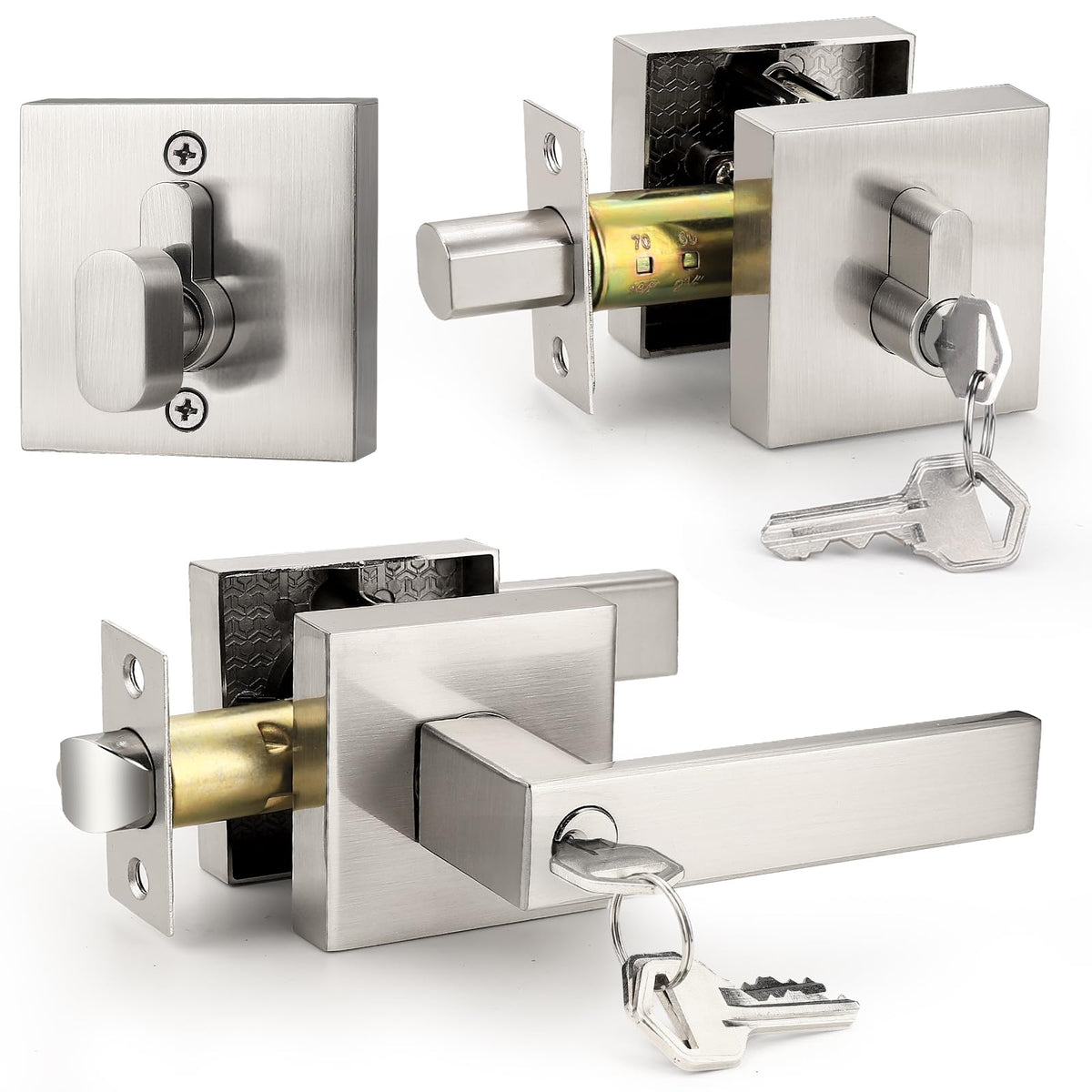 Probrico square entrance lever with backplate for durable daily use.