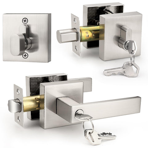 Probrico square entrance lever with backplate for durable daily use.