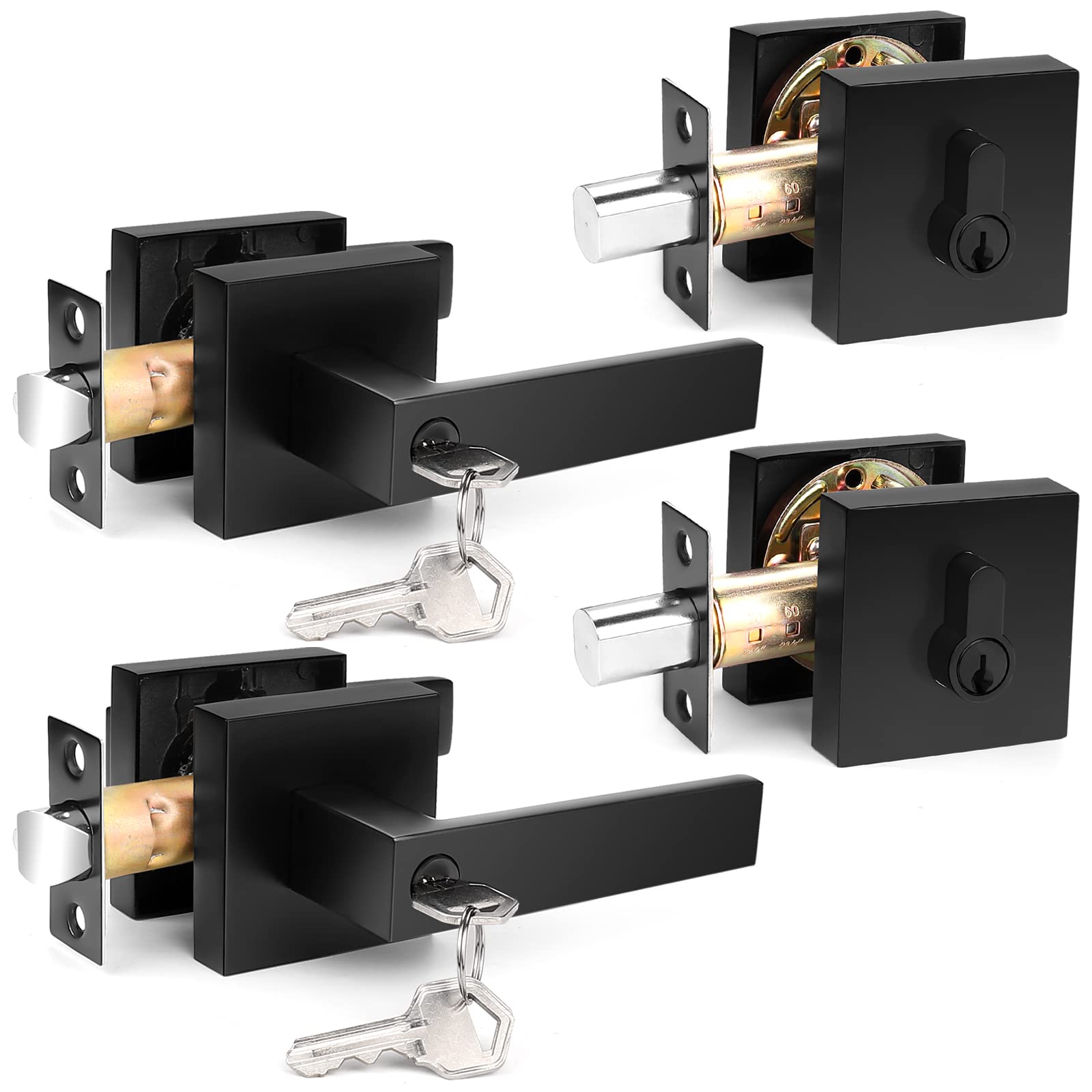 Probrico square entry levers assembly shows sturdy construction for daily entry.